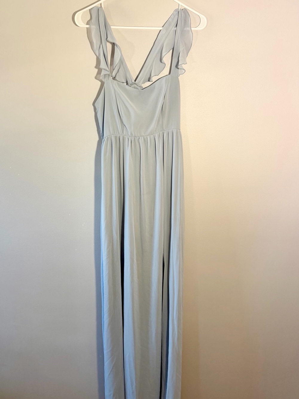 Show Me Your Mumu June Maxi Dress ~ Steel Blue Chiffon Sz M